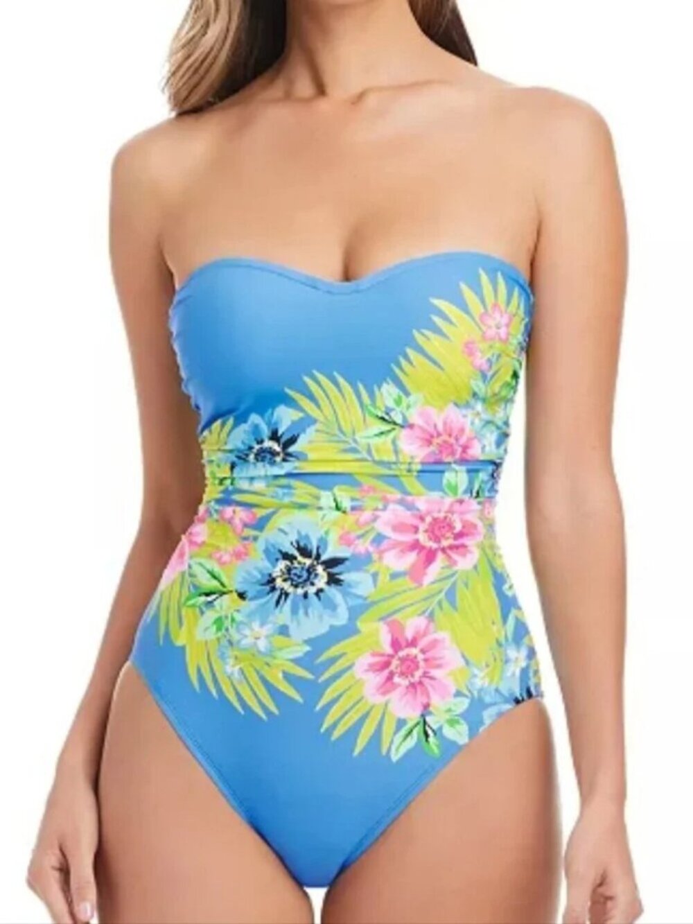 Bleu by Rod Beattie Tropical Floral One Piece Swimsuit Size 4 - Picture 4 of 4